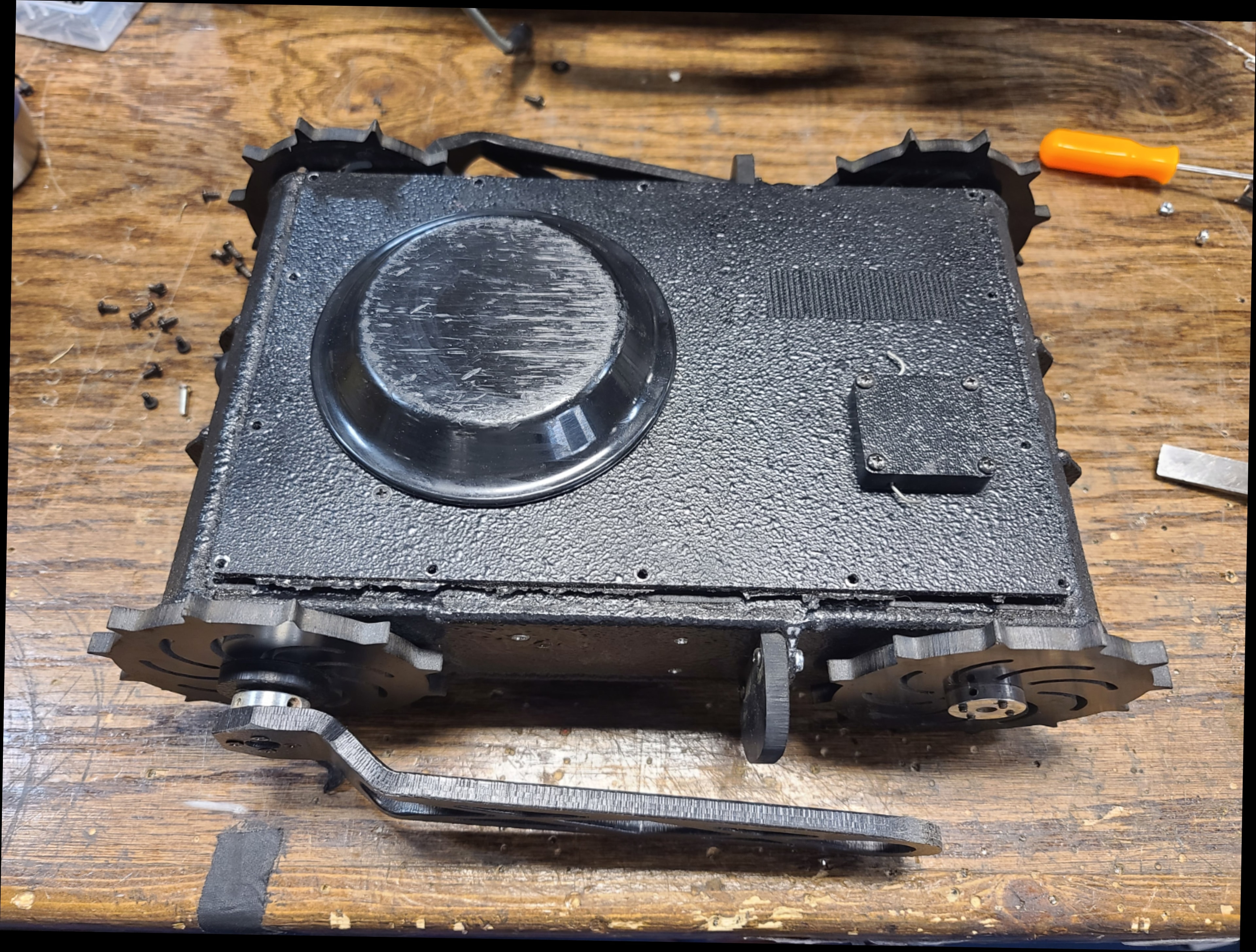 Technician performing preventive maintenance checklist